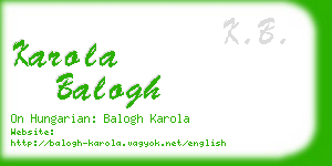 karola balogh business card